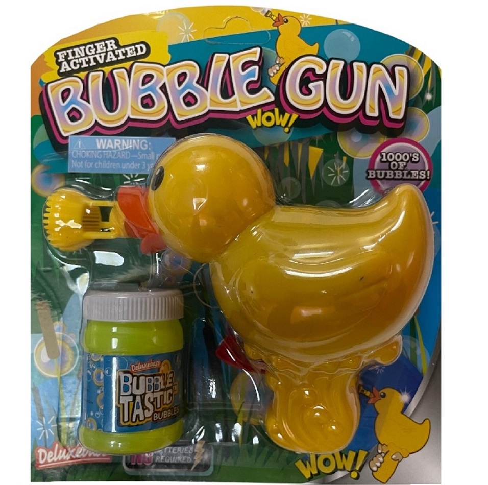 Deluxe Base - Finger Activated Bubble Gun & Solution Set - Duck