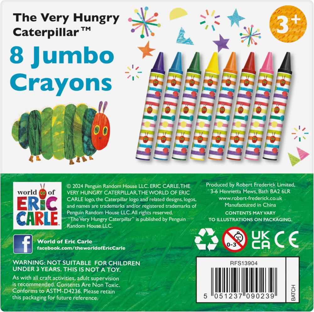 North Parade Publishing - 8 Jumbo Crayons 24/cdu - Very Hungry Caterpillar