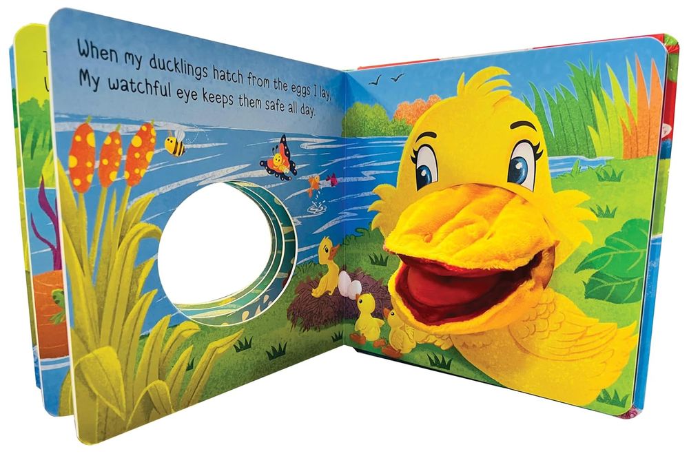 دمية يدوية على شكل بطة سعيدة