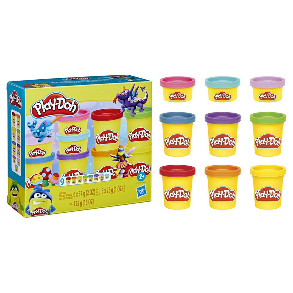 بلاي دوه - معجون لعب ملون - 9 قطع - قد يختلف اللون