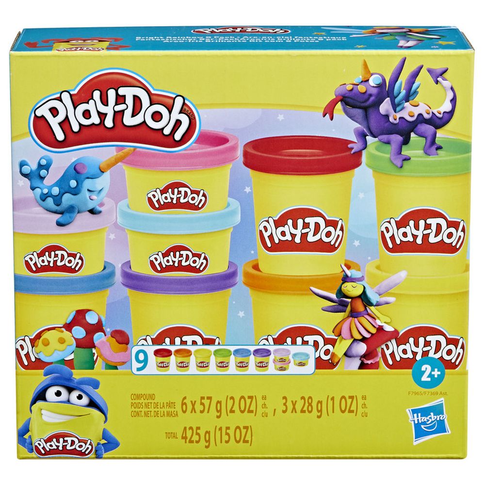 بلاي دوه - معجون لعب ملون - 9 قطع - قد يختلف اللون