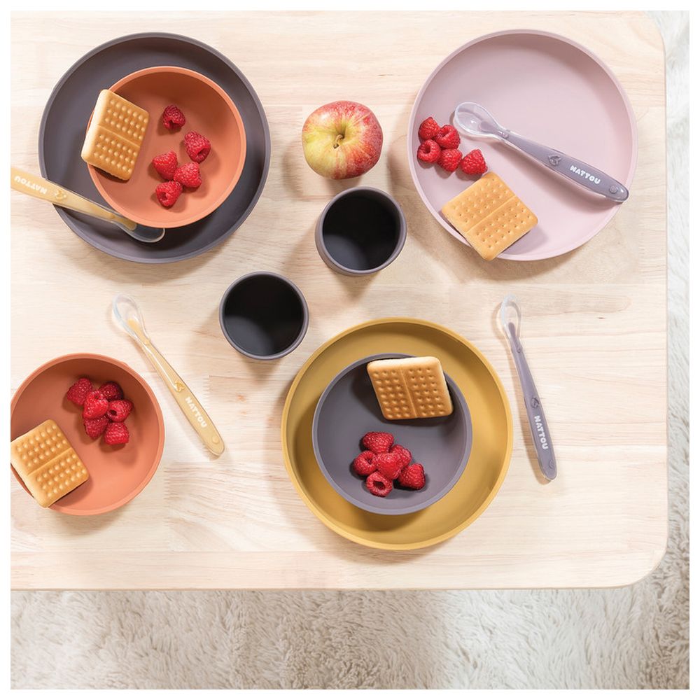 ناتو - طقم أدوات مائدة سيليكون - باذنجاني - 4 قطع