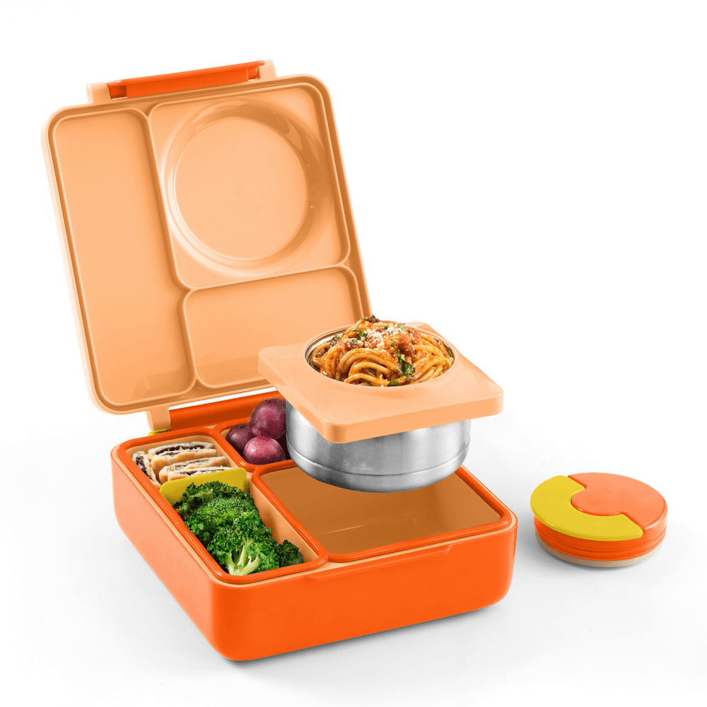 Omiebox - 3 Compartment Thermos Lunch Box - Poppy Orange