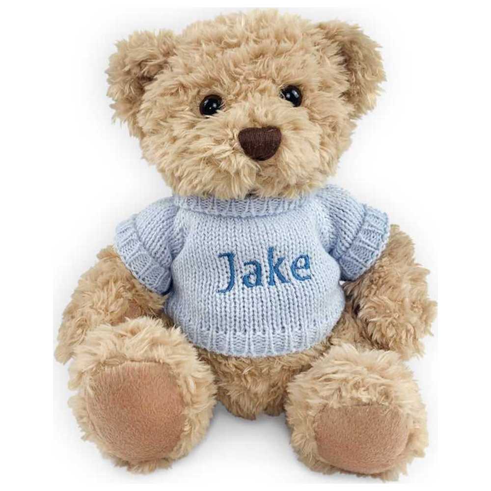 Babyblooms - Personalised Bertie Bear With Blanket - Blue - 2 Pcs