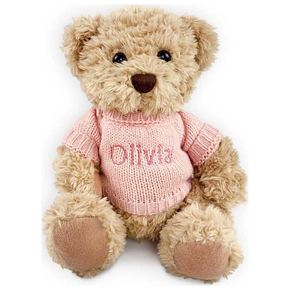 Babyblooms - Personalised Bertie Bear With Blanket - Pink - 2 Pcs