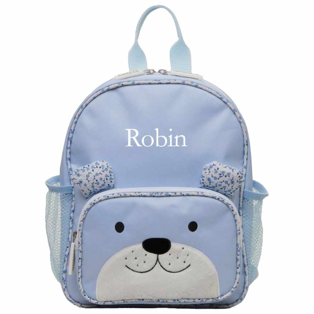 Little IA - Personalized Teddy Backpack - Blue - Mini - 13.8-Inch/35.5cm