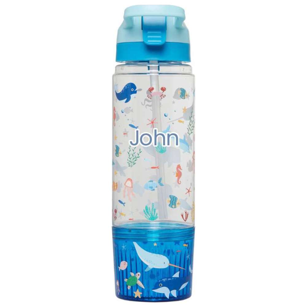 Little IA - Personalized Munch & Mist 3 - in - 1 Tritan Water Bottle - Seaworld - 650ml