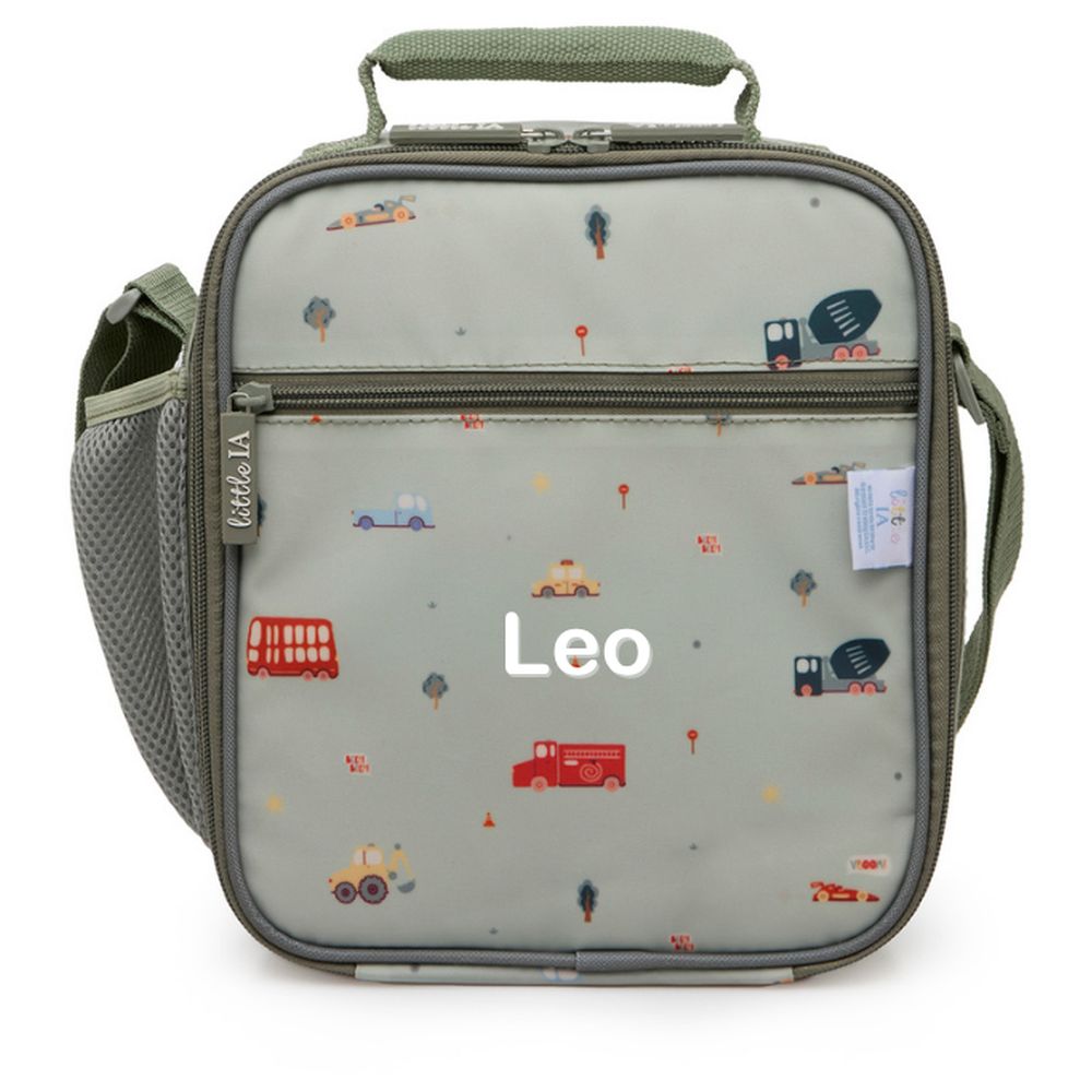 Little IA - Personalized Transport Mealtime Trio Set - Green - 4 Pcs