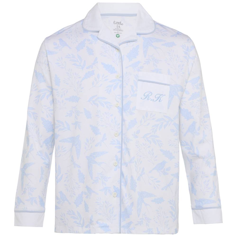 ليتل أي آ – طقم بيجاما للنساء – نقشة بيرد سونغ – أزرق - قطعتين