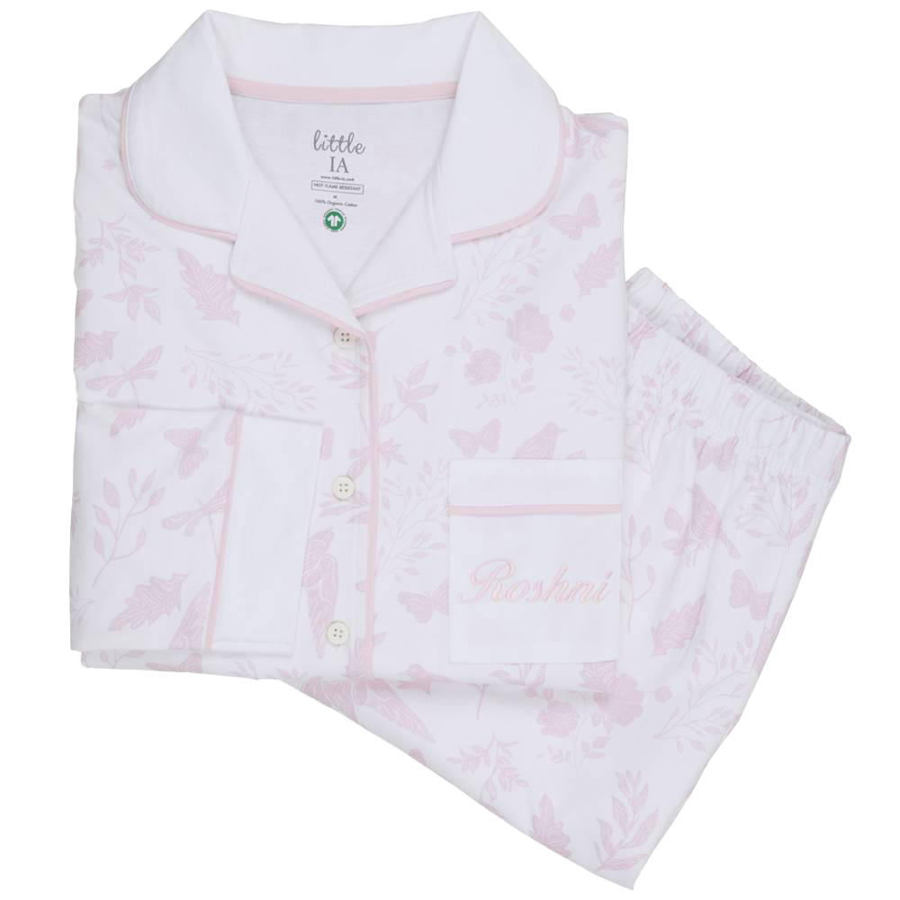 ليتل أي آ – طقم بيجاما للنساء – نقشة بيرد سونغ – زهري - قطعتين