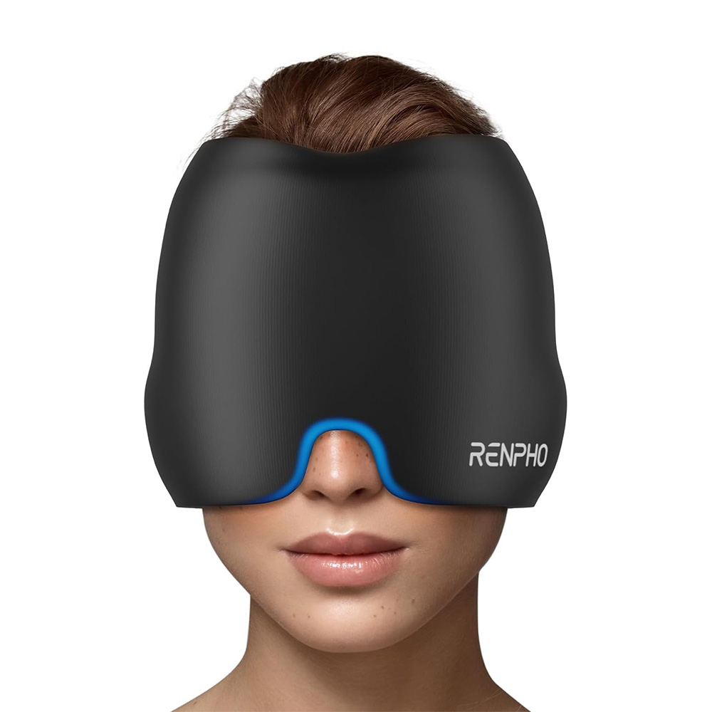 رينفو - قبعة تخفيف الصداع بالبرودة - أسود