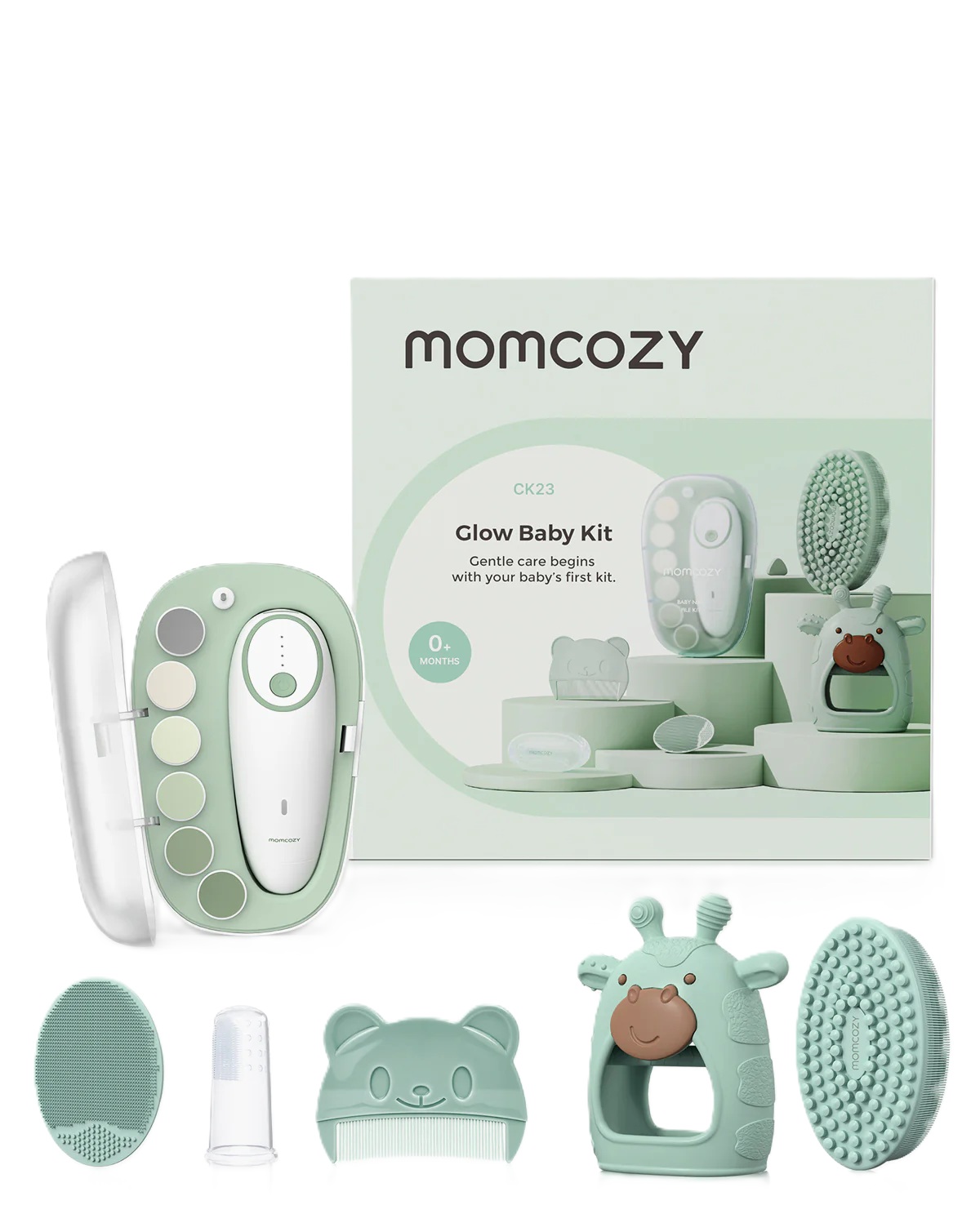 Momcozy - Glow Baby Grooming And Cleansing Kit - Green - 6 Pcs