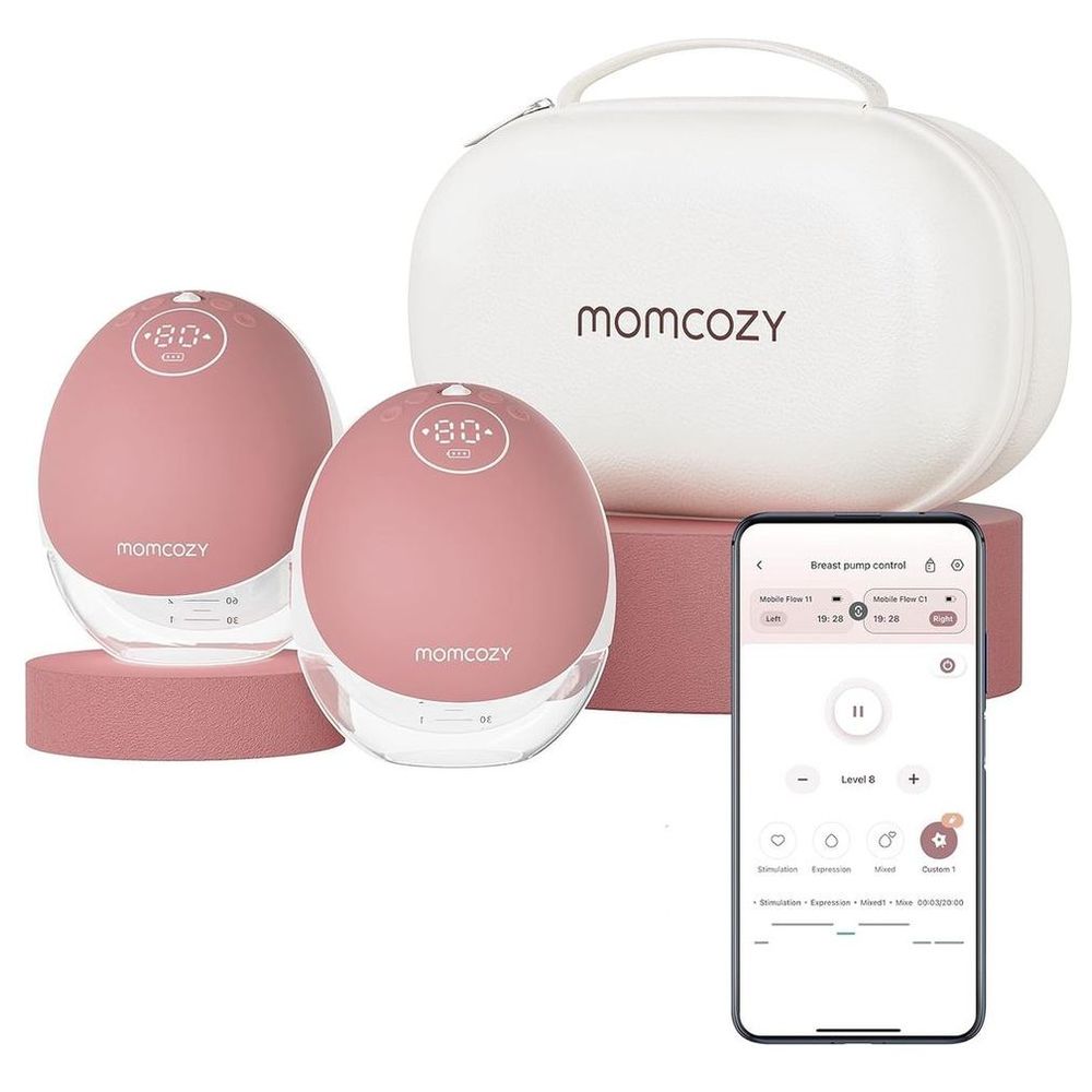 Momcozy Mobile Flow Hands-Free Double Breast Pump M9 - Maroon