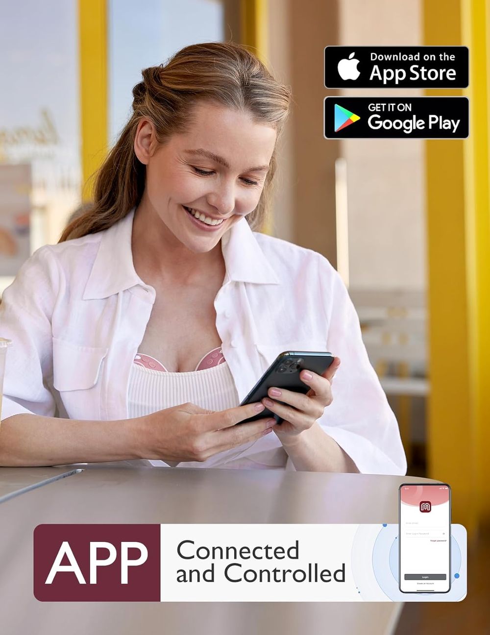 Momcozy - Mobile Flow Hands-Free Single Breast Pump M9 - Maroon