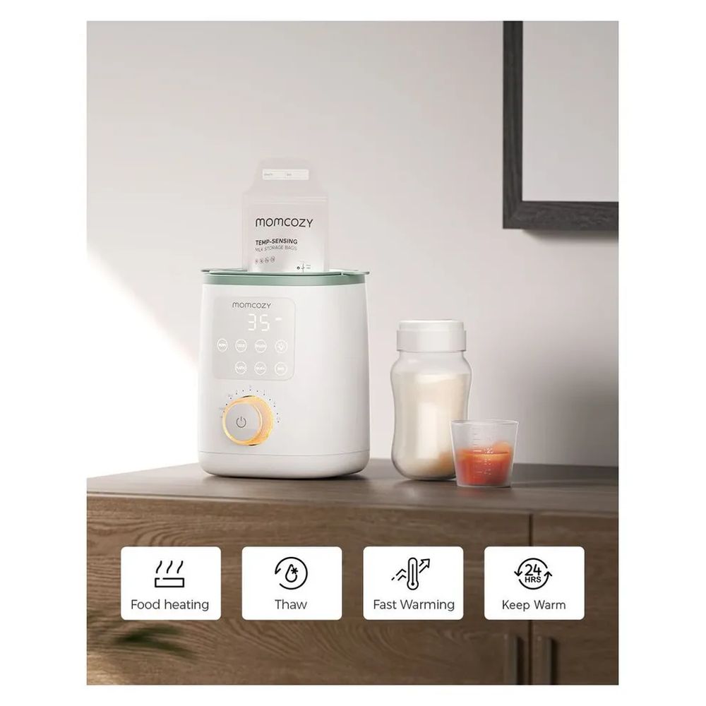 Momcozy Nutri Smart Baby Bottle Warmer - White/Green