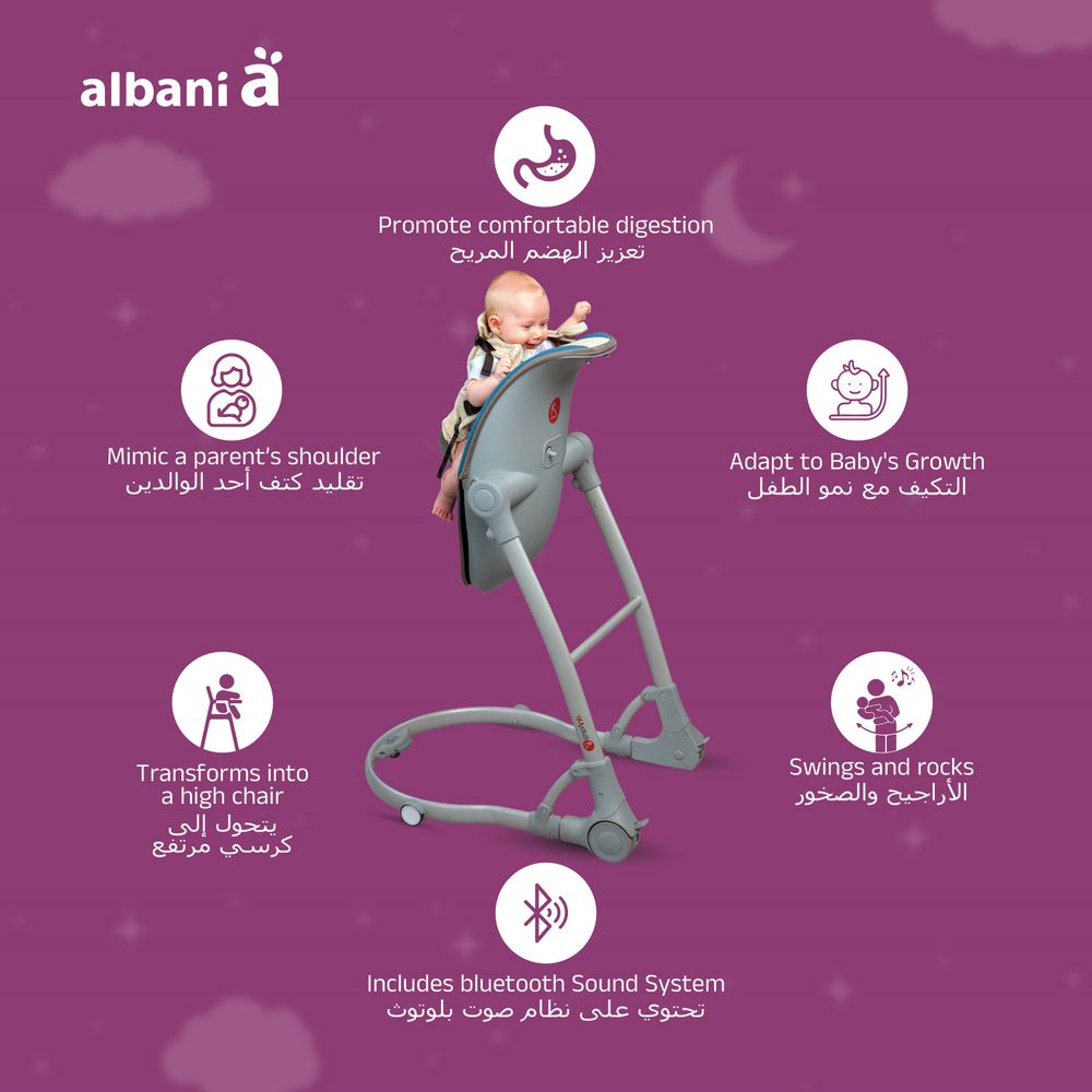 BabyUp - Infant Seat, Aids Digestion, Swing, Folds, High Chair