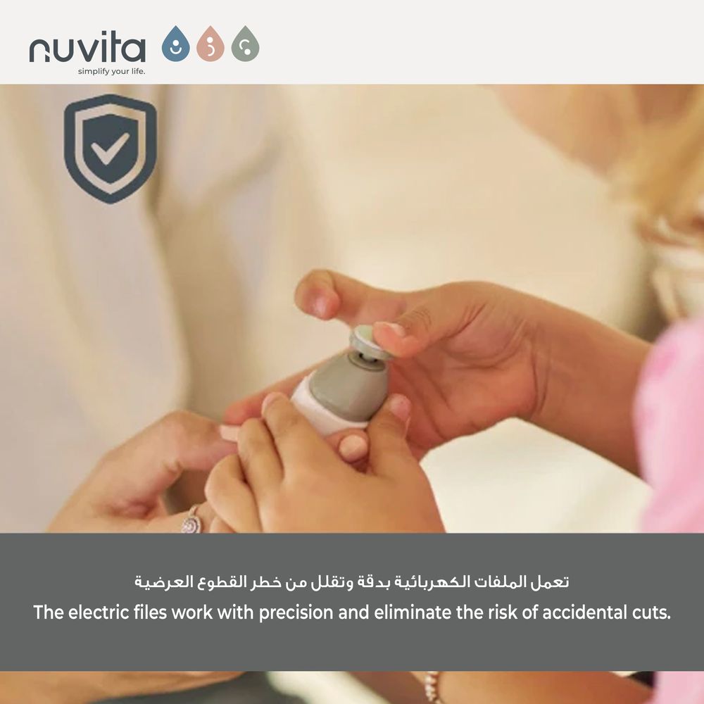 Nuvita - Trimmy Electric Nail Clipper & Nail File - Sage Green
