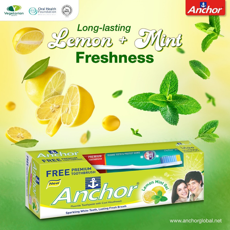 Anchor - Lemon Mint Gel Toothpaste with Toothbrush - 135gm