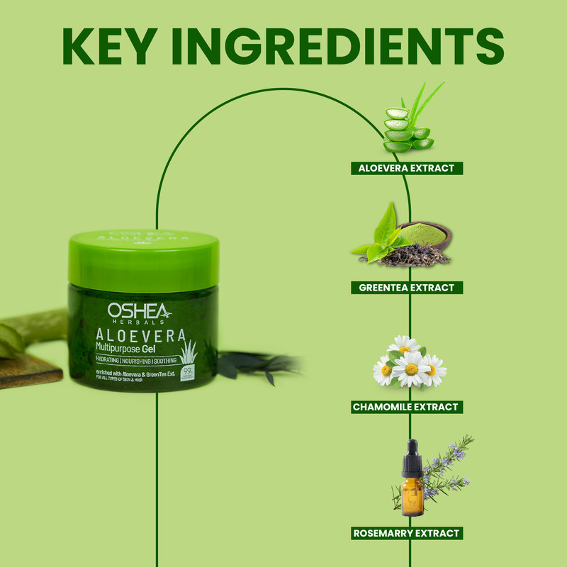 Oshea Herbals - Aloevera Multipurpose Gel For All Types Of Skin & Hair 300ml
