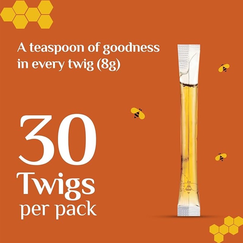 Honey Twigs - Ginger Infused Honey 8g Pack Of 30