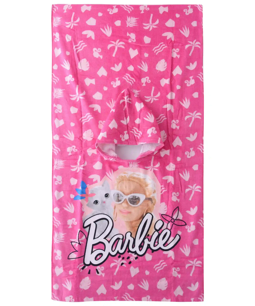 Disney - Girl' Barbie Poncho Towel - Pink