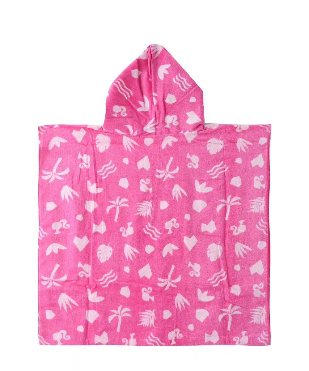 Disney - Girl' Barbie Poncho Towel - Pink