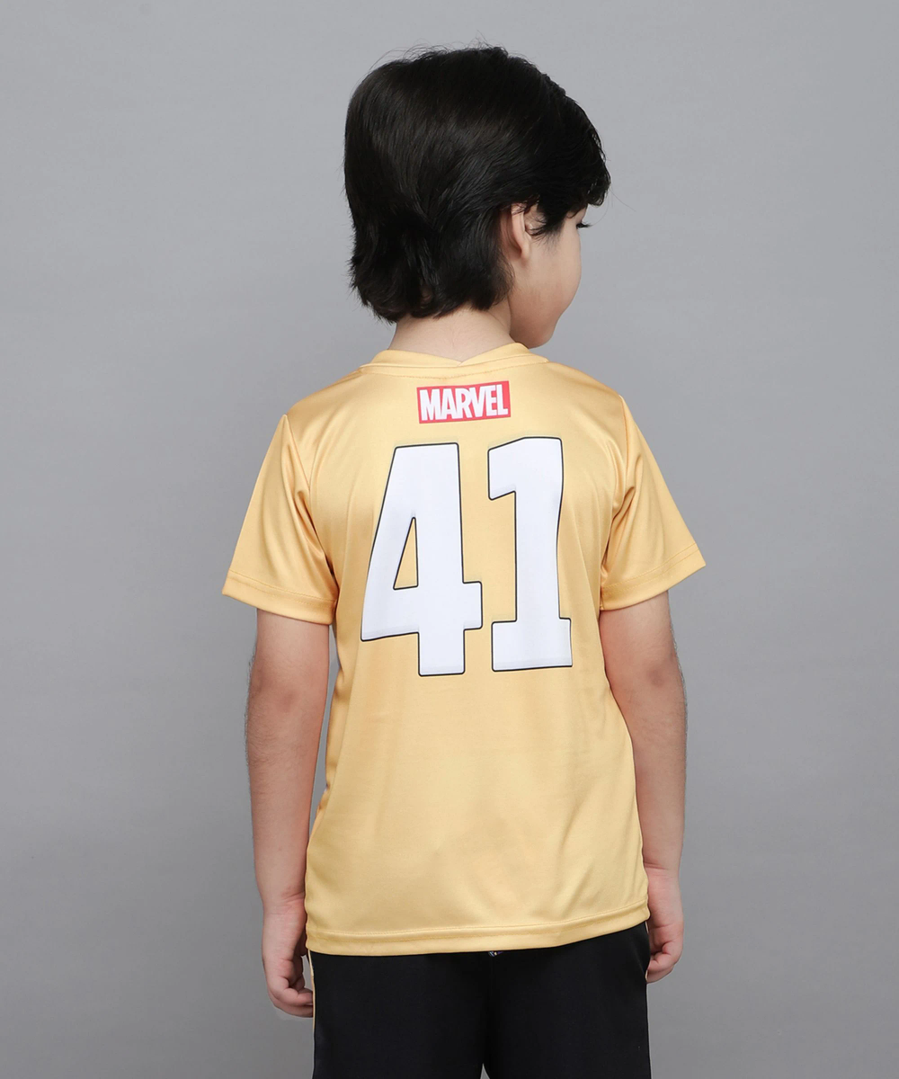 مارفل - تيشيرت رياضي للأولاد - كابتن أمريكا - أصفر