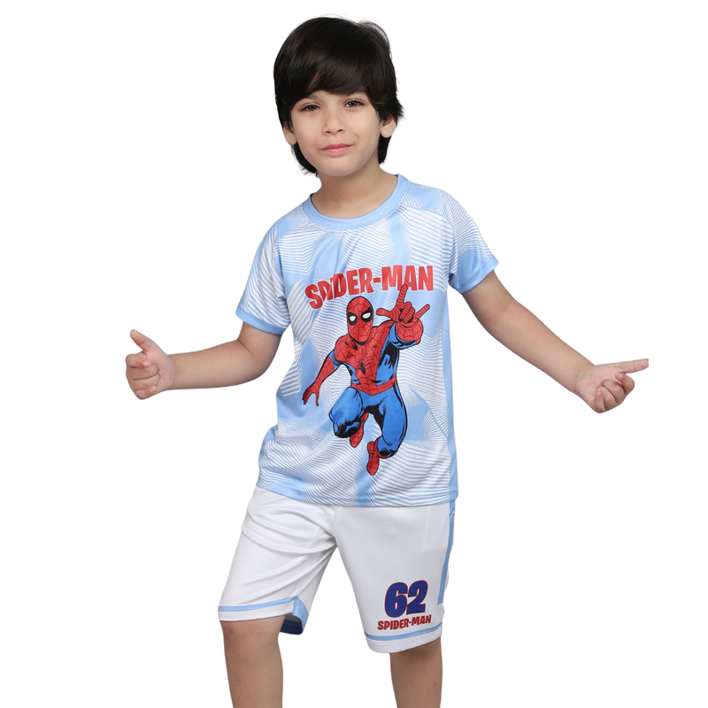 سبايدرمان - شورت رياضي للأولاد - أبيض