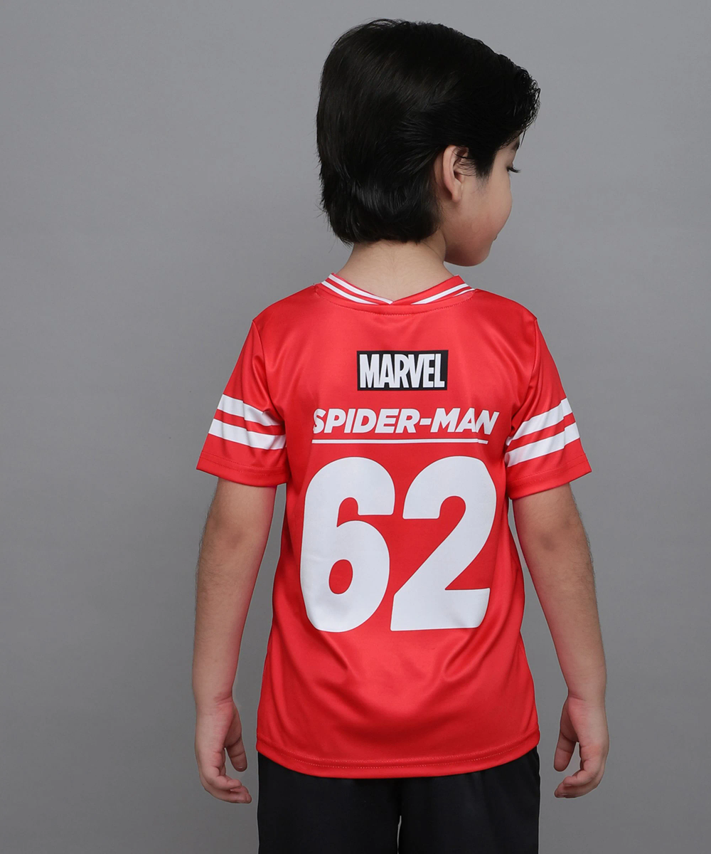 مارفل – تي شيرت رياضي للأولاد بطابع مارفل – أحمر