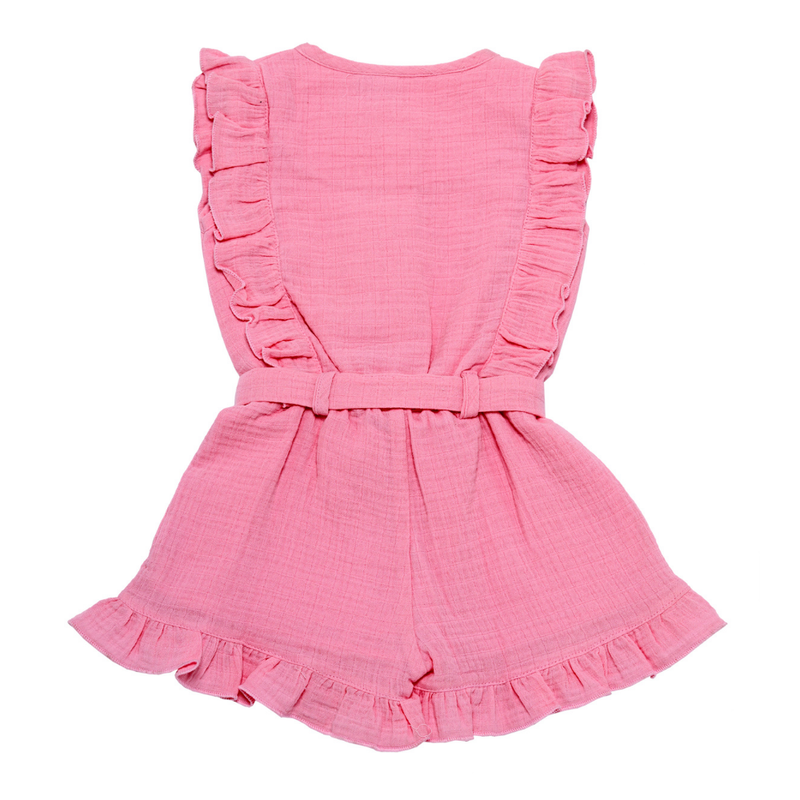 Smart Baby - Baby Girl' Frill Sleeveless Playsuit - Pink