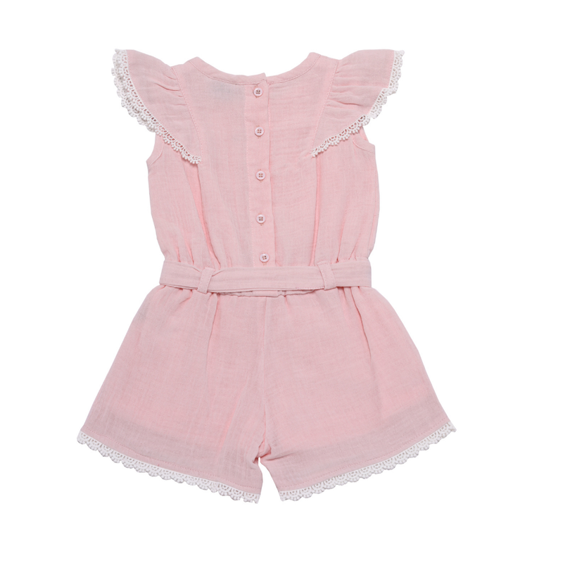 Smart Baby - Baby Girl' Cap Sleeve Playsuit - Baby Pink
