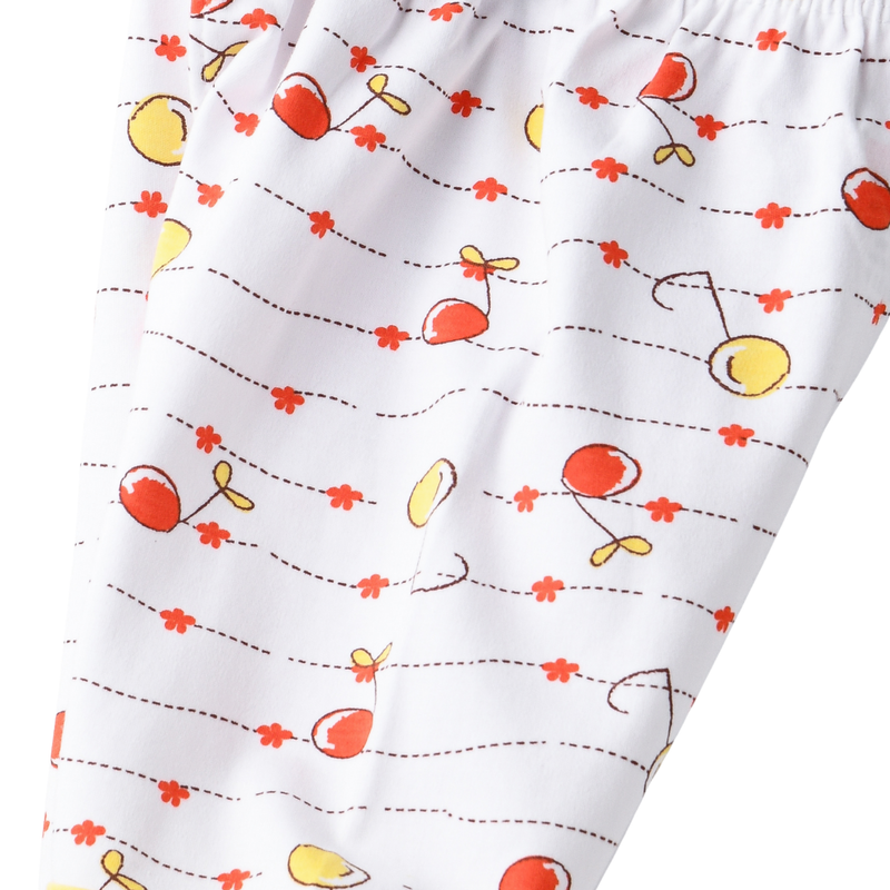 سمارت بيبي - شورت مطبوع بالكامل للبنات - أبيض/أصفر