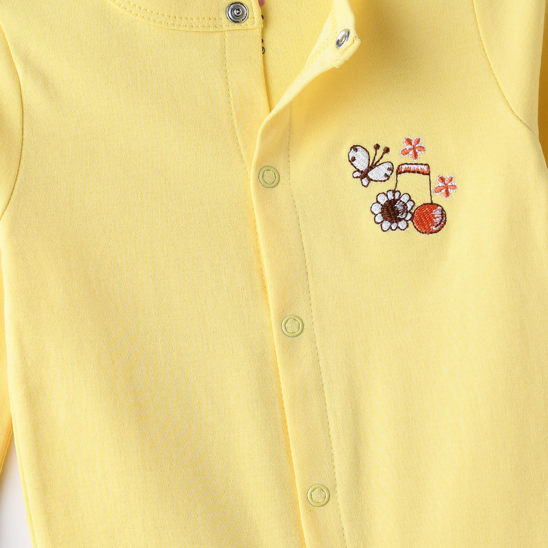 سمارت بيبي - ملابس نوم مطبوعة للبنات بأقدام مغلقة - أصفر