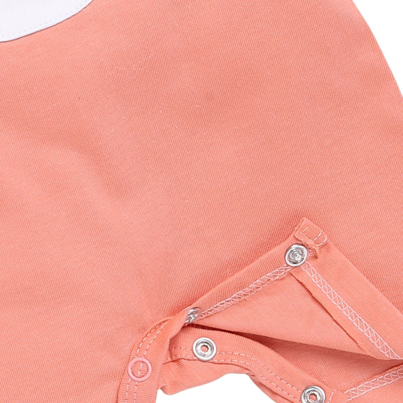 Wonderchild - Baby Boy Round Neck Half Sleeve Romper - Salmon Pink