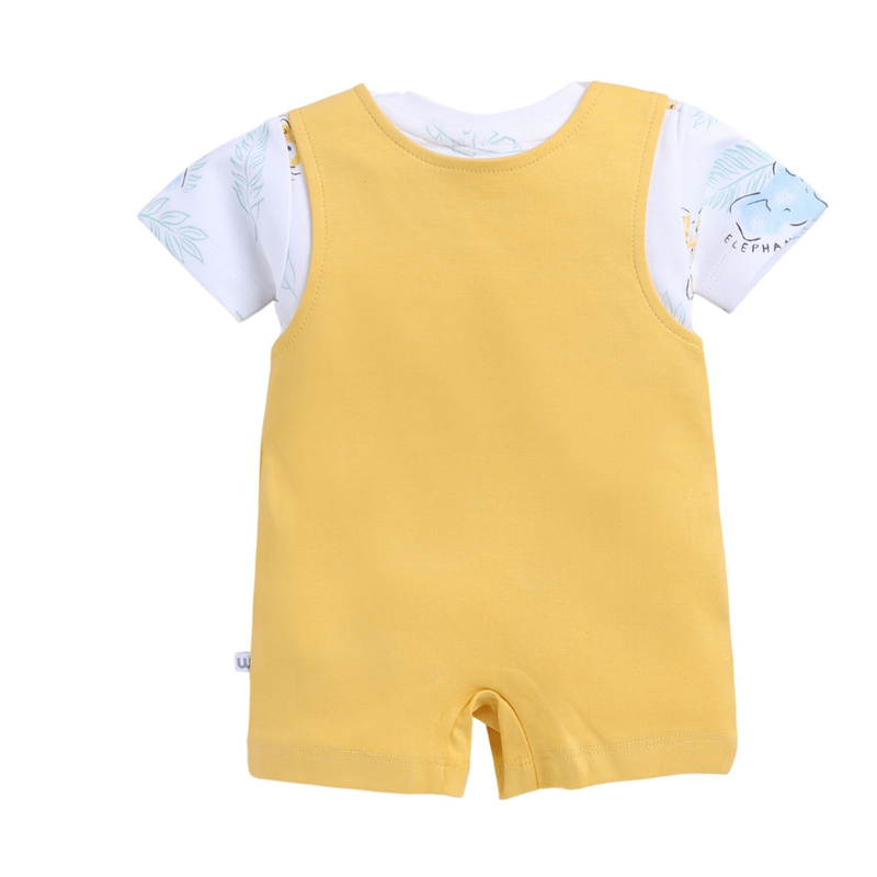 Wonderchild - Baby Boy' T-Shirt With Dungaree - Mustard