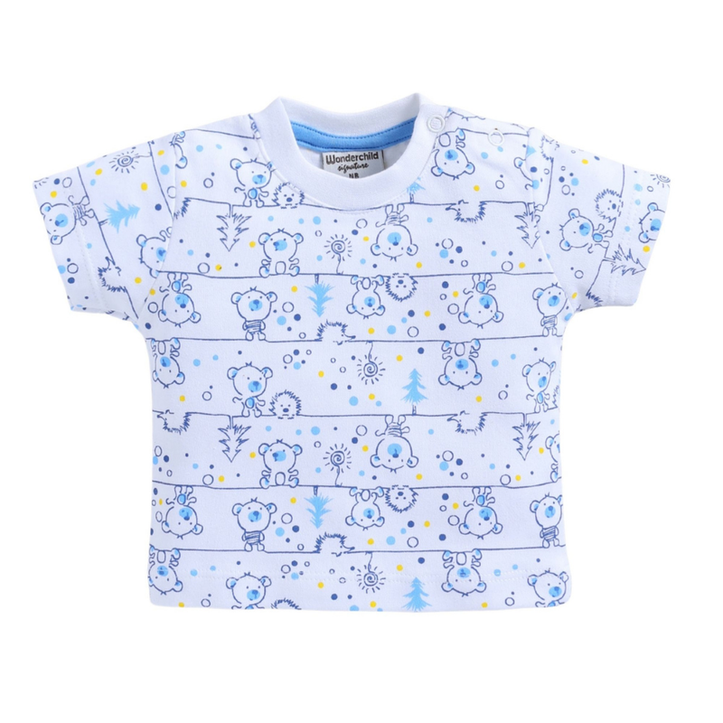 Wonderchild - Baby Boy' T-Shirt With Dungaree - Denim Blue