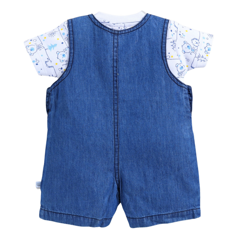 Wonderchild - Baby Boy' T-Shirt With Dungaree - Denim Blue