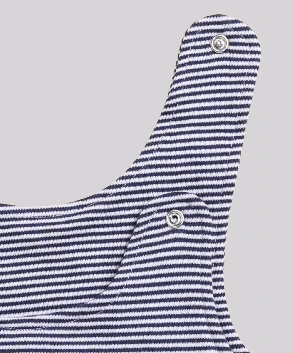 Wonderchild - 2pc-Set - Baby Girl's Top & Sleeveless Half Romper - Navy Blue