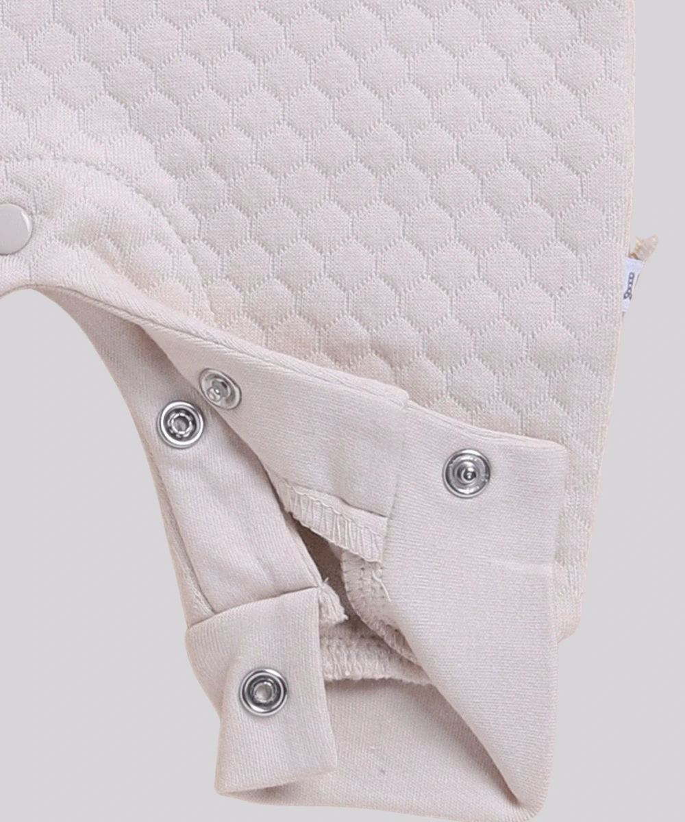 Wonderchild - Baby Boy's Full Sleeves Open Feet Romper - Beige