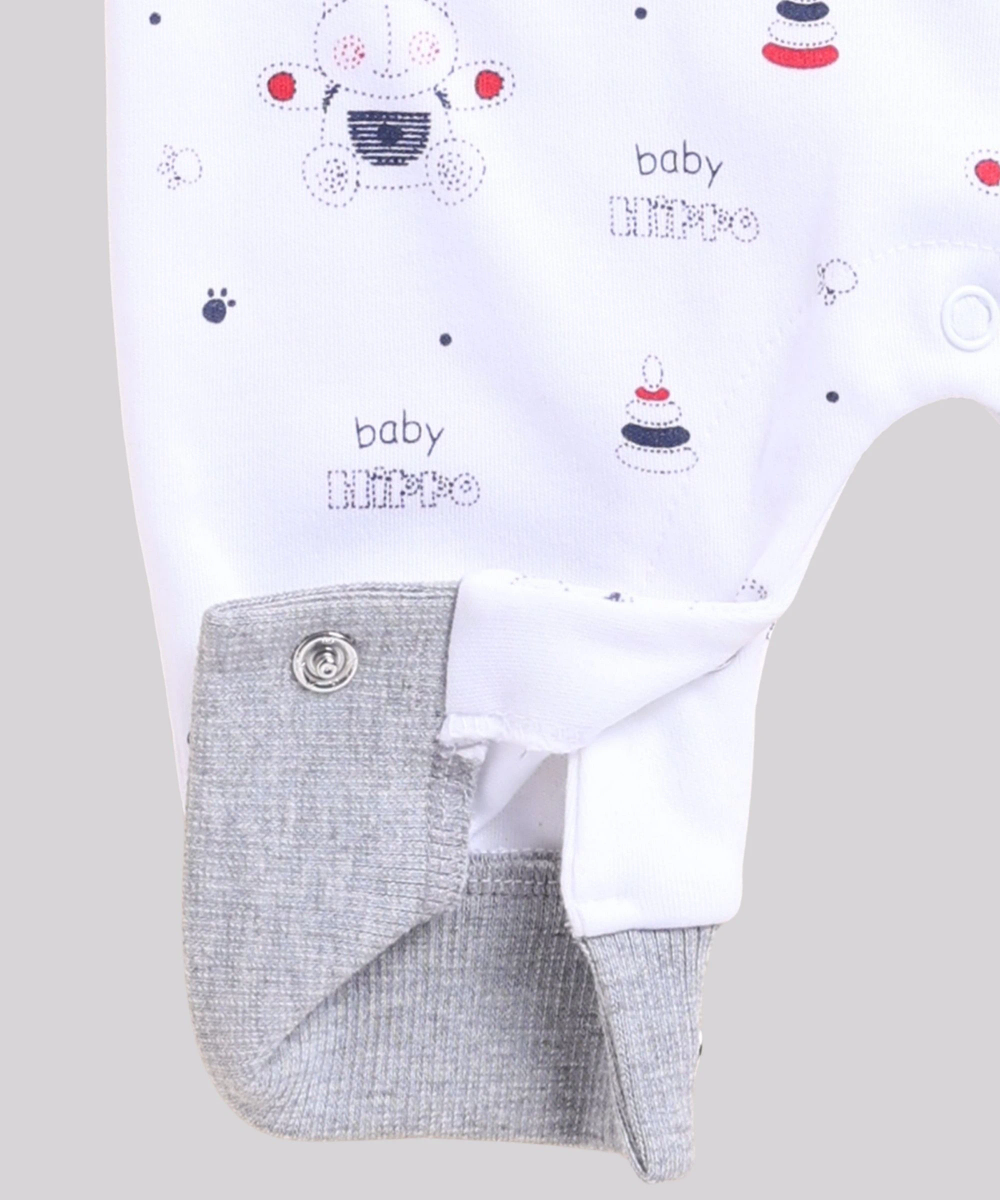 Wonderchild - Baby Boy's Long Sleeves Open Feet Full Romper - Red/White