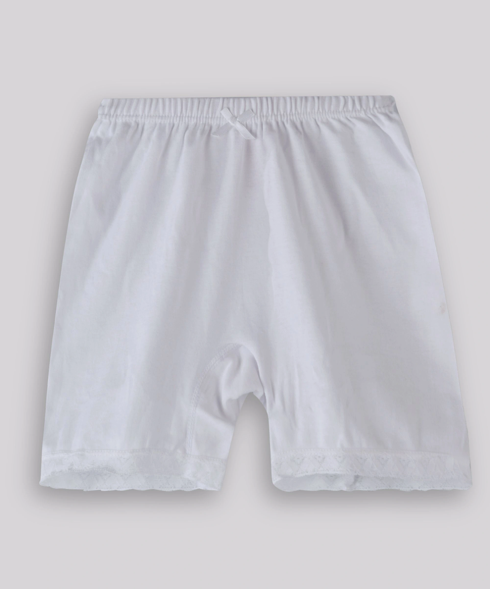 Zebra Crossing - 3pc-Set - Girl's Plain Half Pant - White