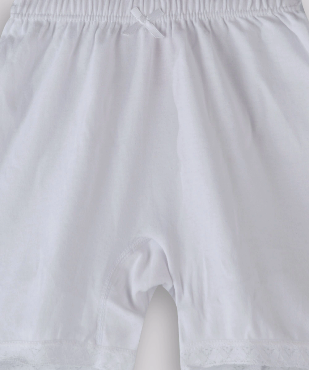 Zebra Crossing - 3pc-Set - Girl's Plain Half Pant - White