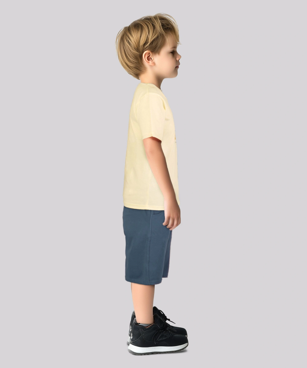 Genius - 2pc-Set - Boy's T-Shirt & Short - Cream/Blue