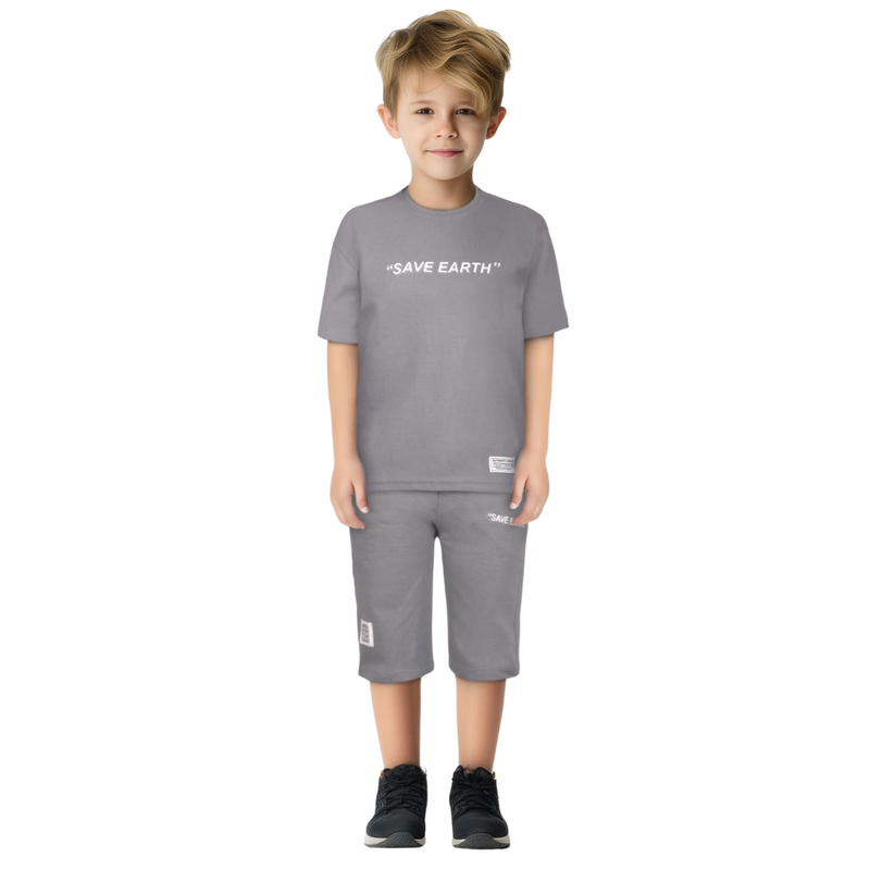 Genius - Boys Save Earth T-Shirt Shorts Set - 2pcs