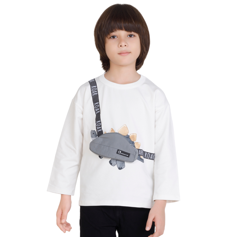 سويت شيرت للأولاد مطبوع عليه ديناصورات من ليتل كانغاروز - متعدد الألوان