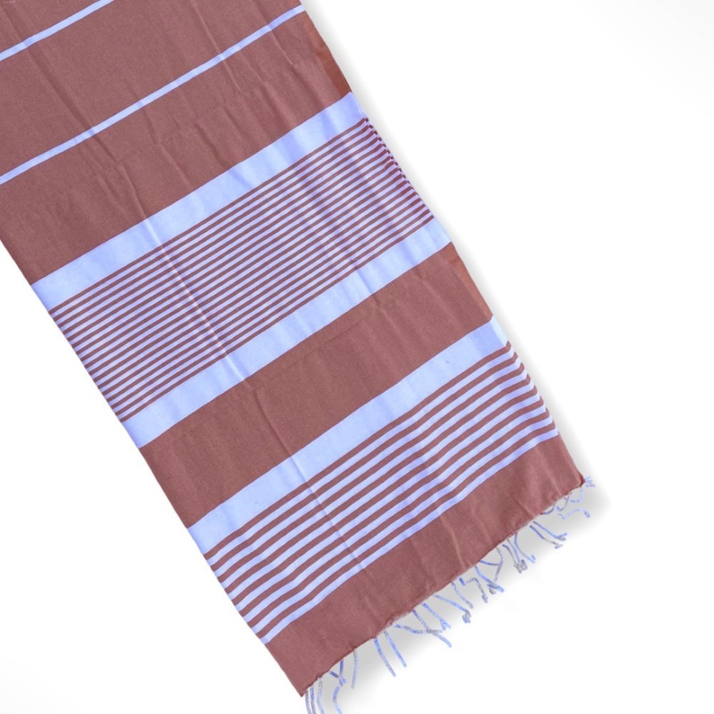 Hammam Corner - The Line Beach Towel - Clear Brown