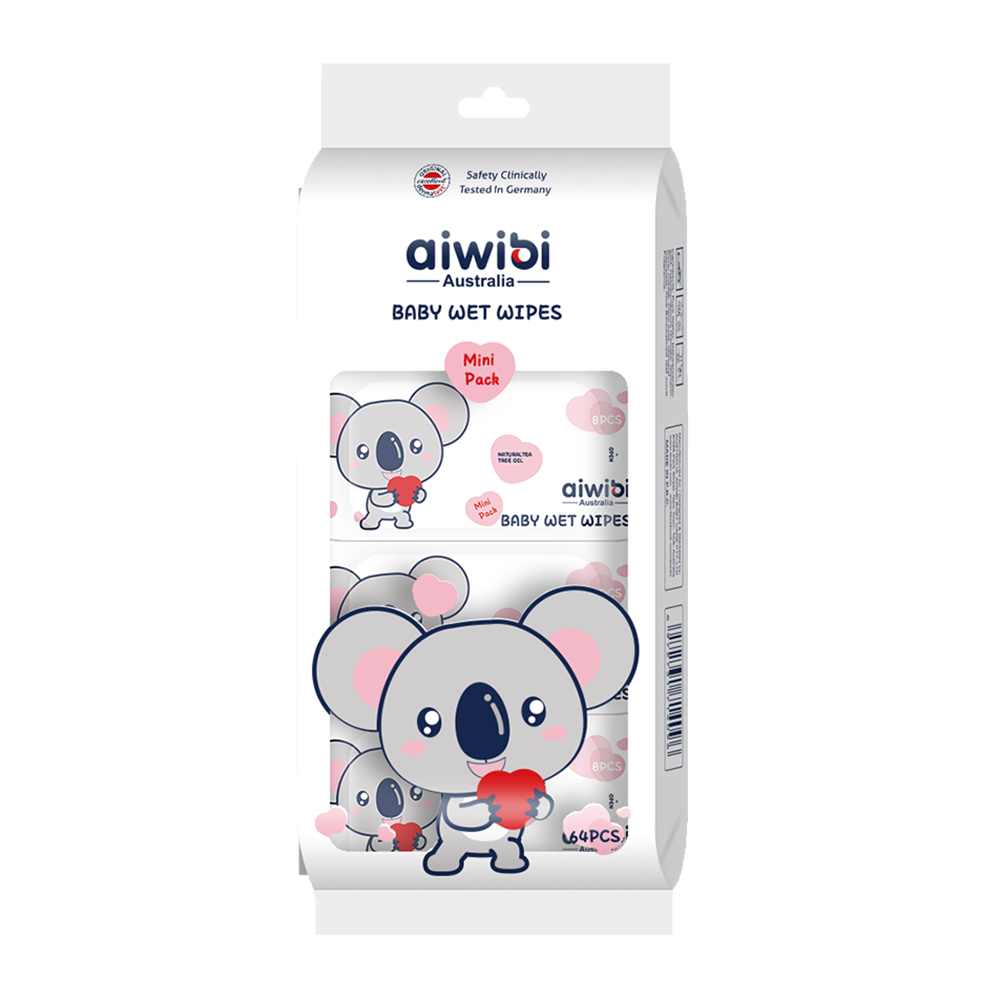 آيويبي - مناديل مبللة صغيرة للأطفال - 64 قطعة