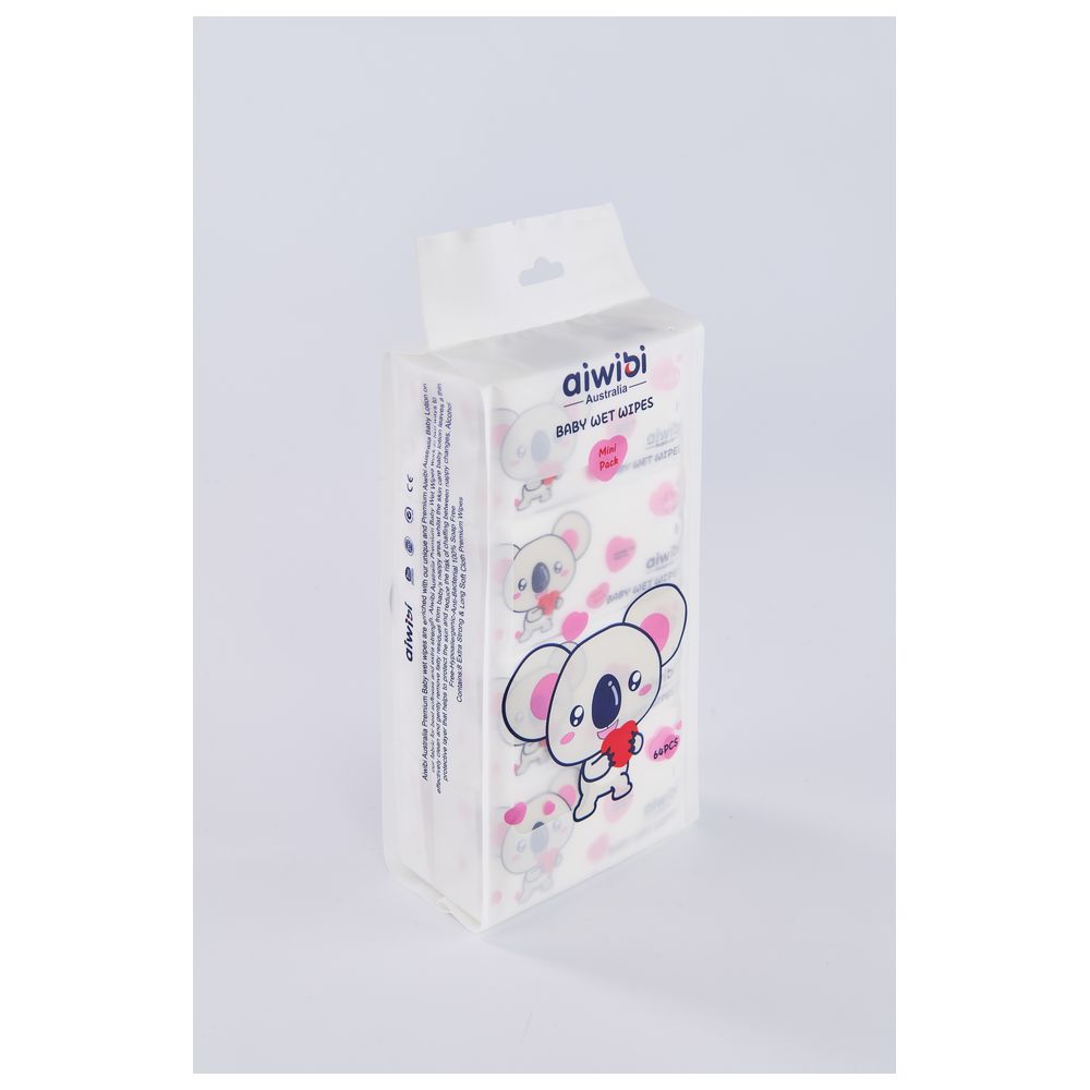 آيويبي - مناديل مبللة صغيرة للأطفال - 64 قطعة