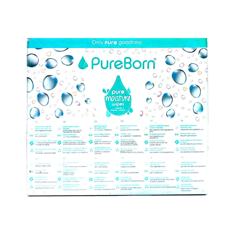 Pureborn - Pure Moisture Water Wipes - Pack of 3 - 180 Pcs