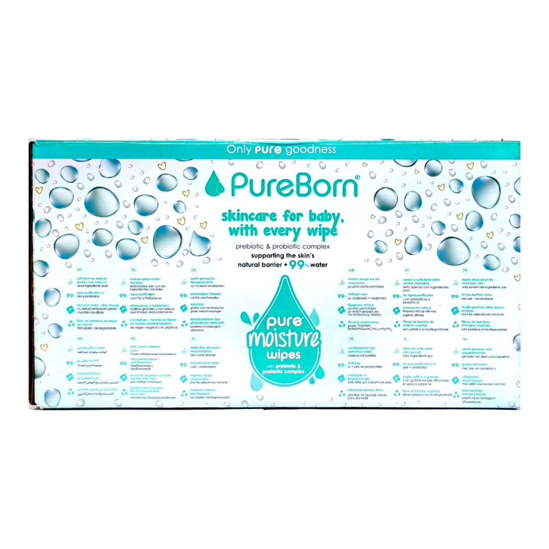 Pureborn - Pure Moisture Water Wipes - Pack of 9 - 540 Pcs